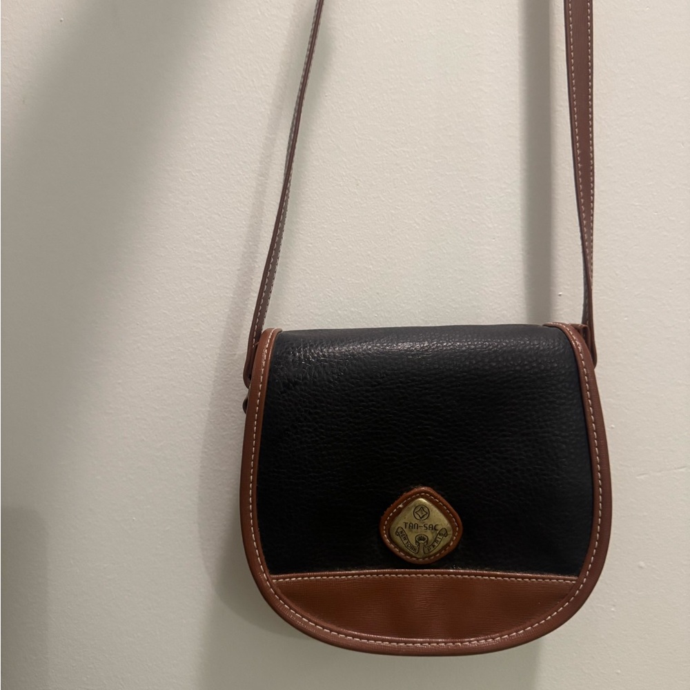 Elegant Black and Brown Crossbody Bag